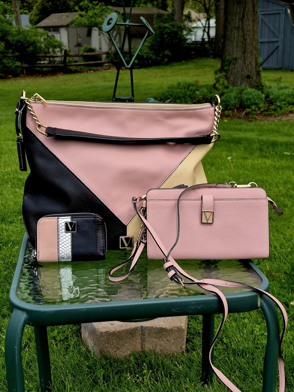 VS Pink, Black & Cream Colorblock Shoulder Bag Set - Picture 7 of 11